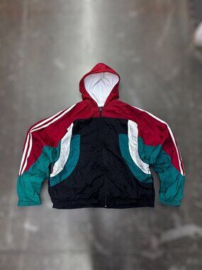 Vintage MacGregor Hooded Windbreaker Jacket XL Colorblock 90s Retro